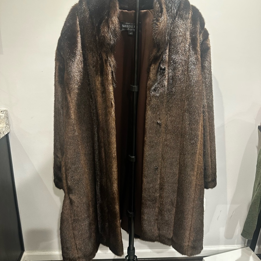 Fabulous Furs Rich Chocolate Faux Fur Coat